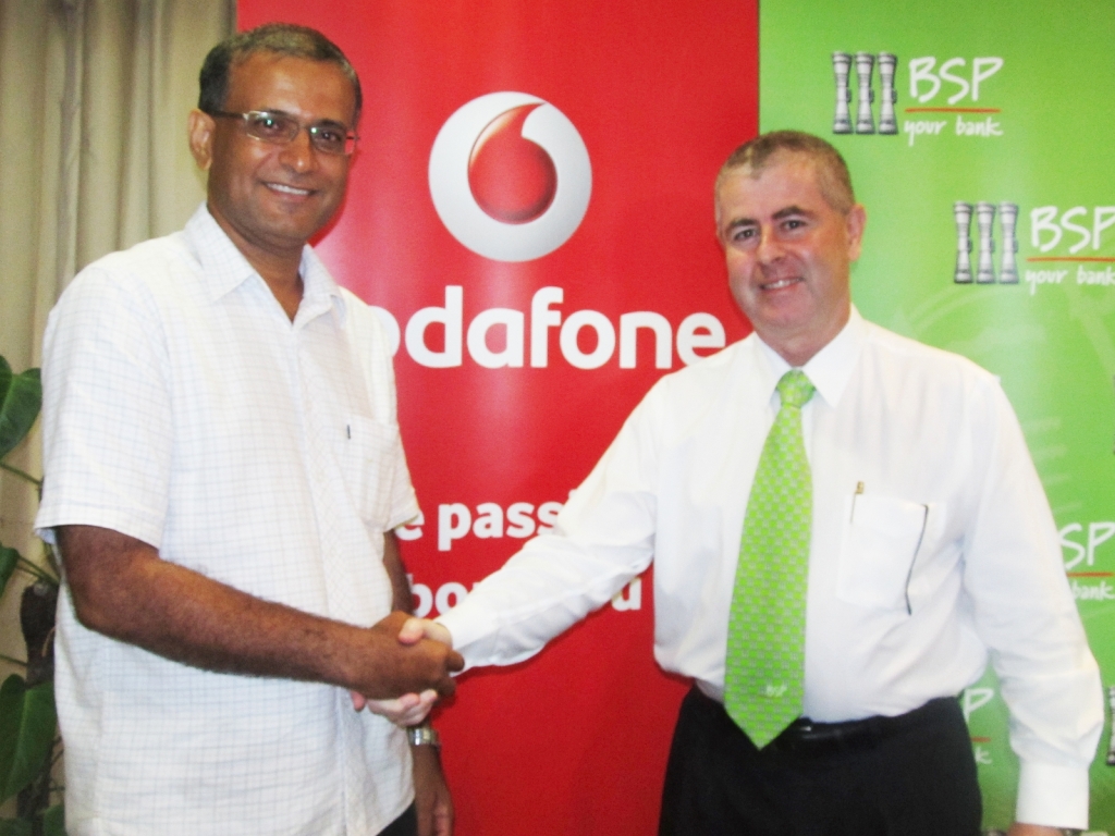 Raj Deo (left) and BSP in Fiji